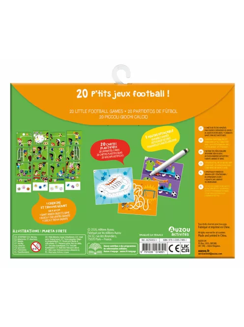 Letörölhető fejtörő feladatkártyák, Foci Auzou