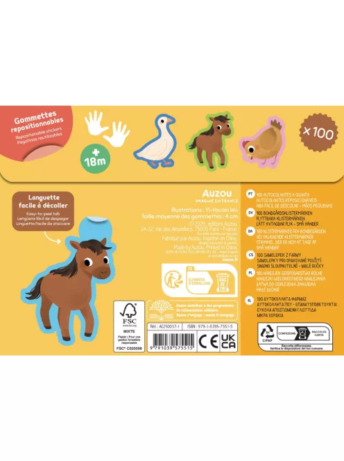 100 db-os matrica készlet, A farmon (ÚJ) Auzou