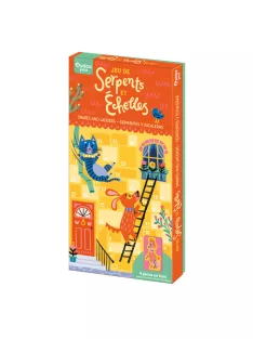   Kígyók és létrák társasjáték fa bábukkal, kétoldalas Auzou