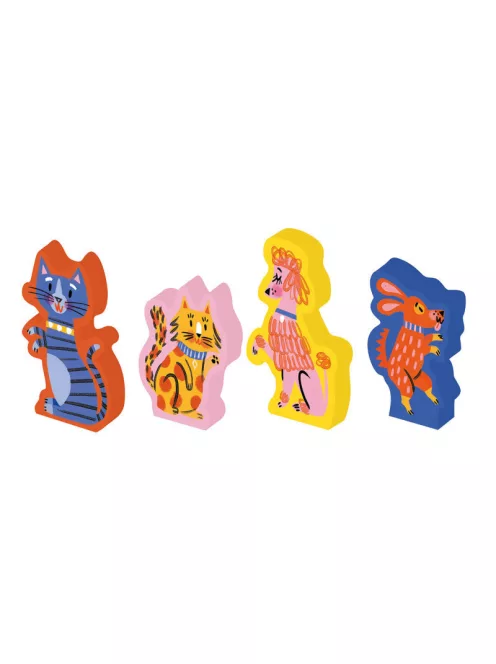 Kígyók és létrák társasjáték fa bábukkal, kétoldalas Auzou