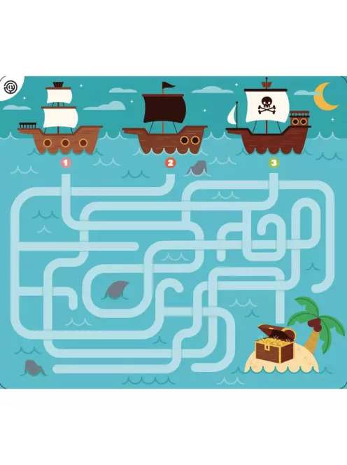 Letörölhető fejtörő feladatkártyák, Kalózok Auzou