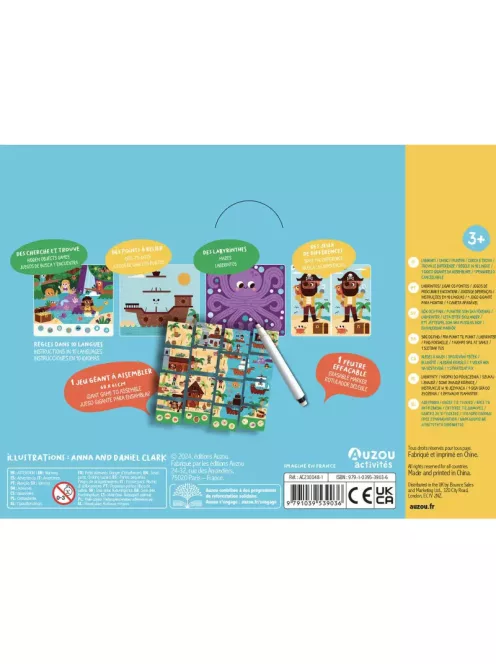 Letörölhető fejtörő feladatkártyák, Kalózok Auzou