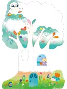 Kreatív színező készlet méhviasz krétával, Móka a faházban Avenir