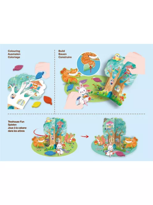 Kreatív színező készlet méhviasz krétával, Móka a faházban Avenir