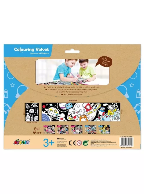 Óriás bársonyszínező matricákkal, Világűr és a robotok  Avenir