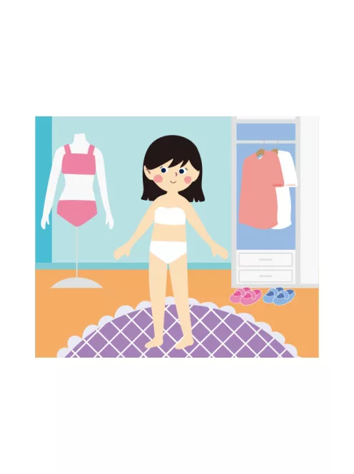 Divattervező könyv fejlesztő feladatokkal, 6 db színes ceruzával Avenir