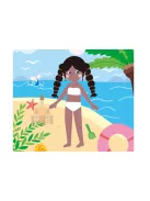 Divattervező könyv fejlesztő feladatokkal, 6 db színes ceruzával Avenir