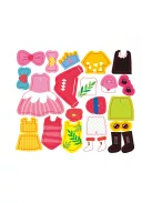 Divattervező könyv fejlesztő feladatokkal, 6 db színes ceruzával Avenir