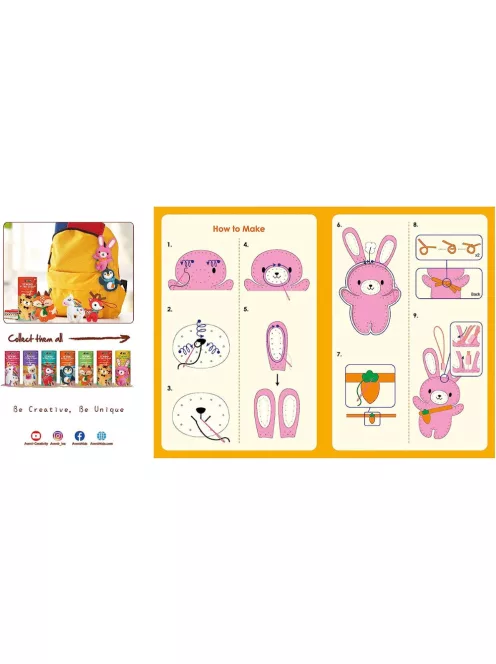 Varrható plüss kulcstartó, Nyuszi Avenir