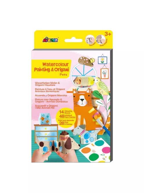 Akvarell festő és origami készlet, Háziállatok Avenir