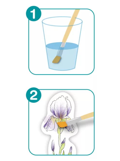 Vízzel festő kreatív könyvjelző készlet, Virágok Avenir