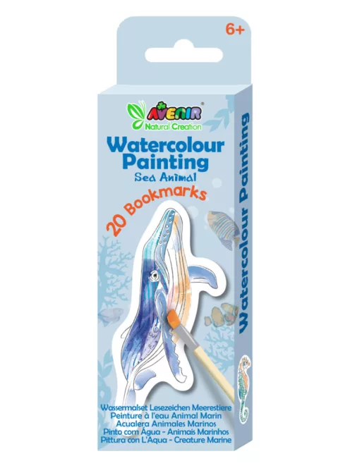 Vízzel festő kreatív könyvjelző készlet, Tengeri állatok Avenir