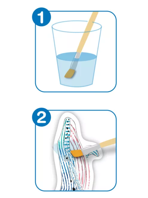 Vízzel festő kreatív könyvjelző készlet, Tengeri állatok Avenir