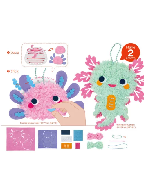 Puha charm készítő kreatív készlet, Axolotl Avenir