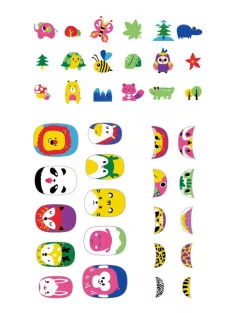 Körömmatrica szett, Állatok Avenir