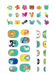 Csillogó körömmatrica szett, Állatok Avenir