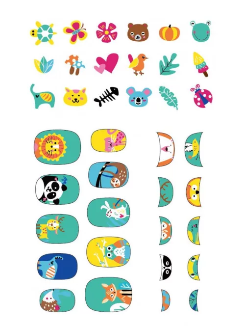 Csillogó körömmatrica szett, Állatok Avenir