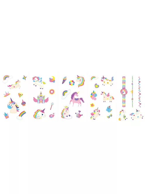 Tetováló és körömmatrica készlet, Unikornisok Avenir