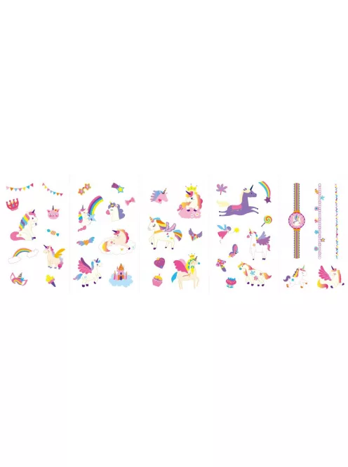 Tetováló és körömmatrica készlet, Unikornisok Avenir