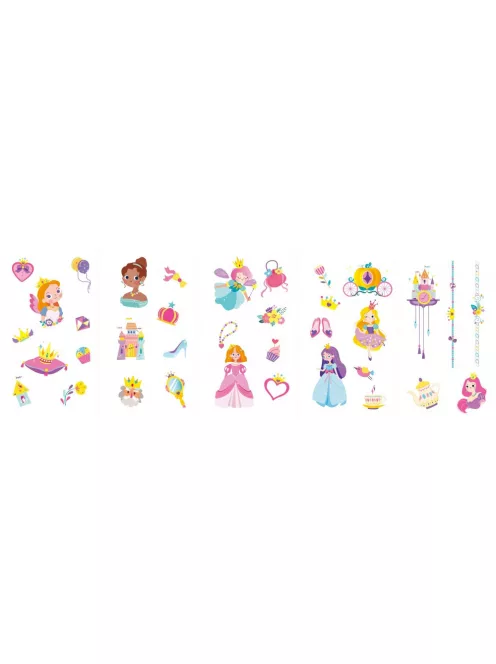 Tetováló és körömmatrica készlet, Hercegnők Avenir