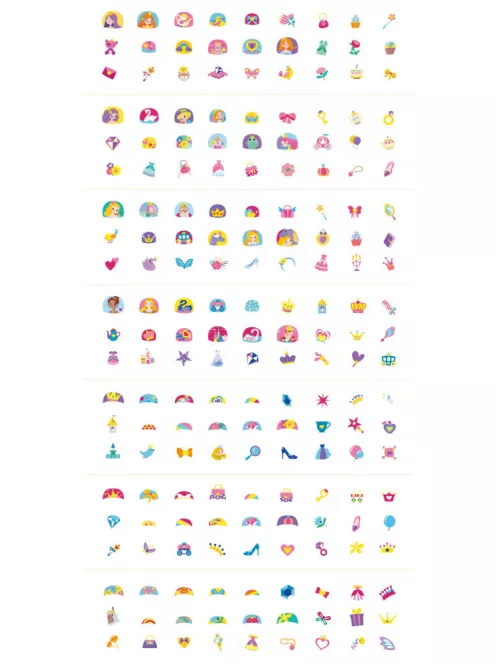 Tetováló és körömmatrica készlet, Hercegnők Avenir