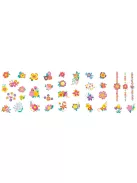 Tetováló és körömmatrica készlet, Virágok Avenir