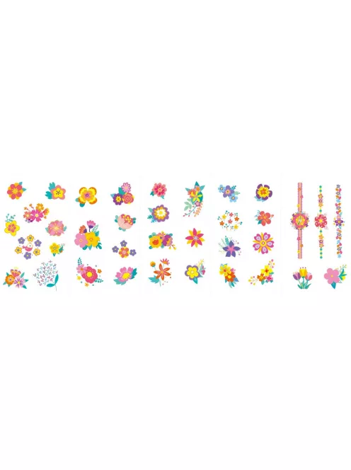 Tetováló és körömmatrica készlet, Virágok Avenir