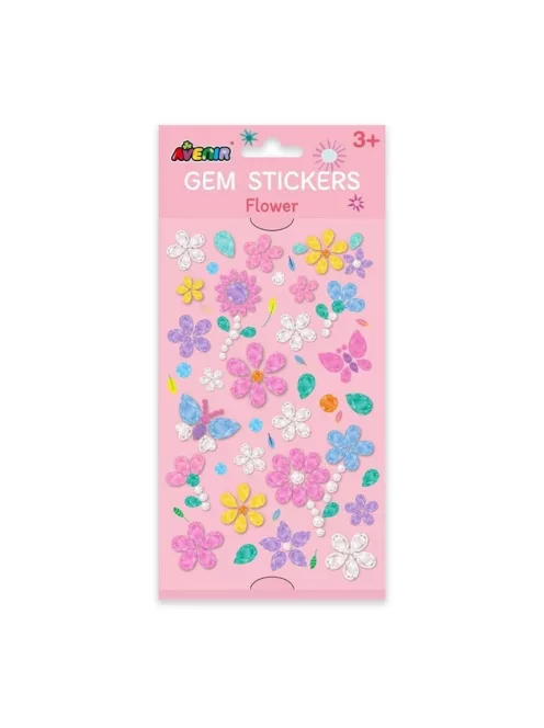 Csillogó kövek matrica készlet, Virágok Avenir