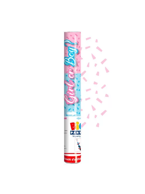 Fiú vagy lány? Bababváró konfetti ágyú 30 cm-es, Rózsaszín