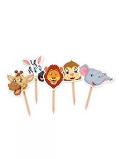 Dzsungeles tortabeszúró és parti pálcika 25 db 4x7 cm-es