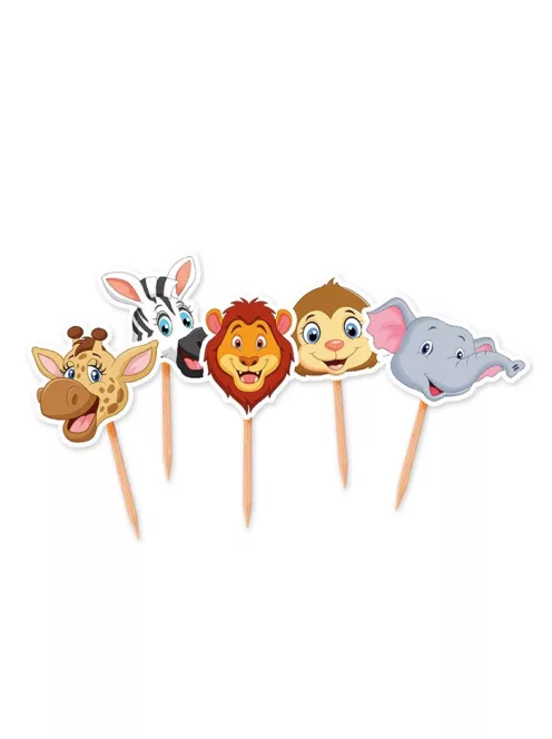 Dzsungeles tortabeszúró és parti pálcika 25 db 4x7 cm-es