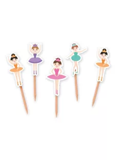   Balettáncos tortabeszúró és parti pálcika 25 db 4x7 cm-es