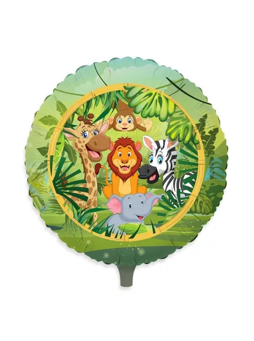 Kerek fólia lufi 45 cm-es, Dzsungel
