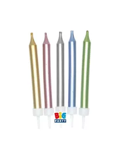 Metál színű tortagyerta készlet 5 db 9 cm-es