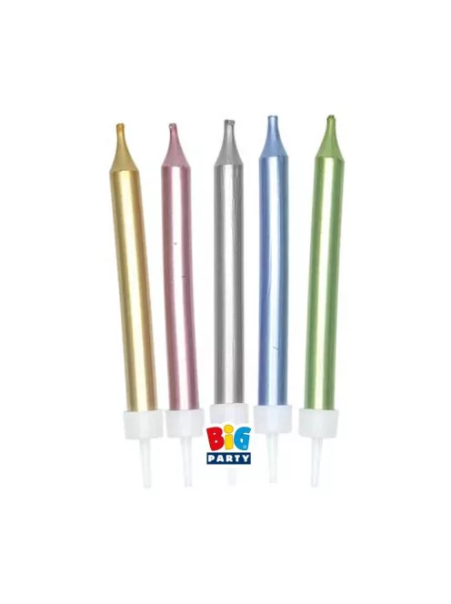 Metál színű tortagyerta készlet 5 db 9 cm-es