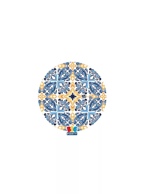 Positano olasz mintás parti poháralátét 8 db 9 cm-es