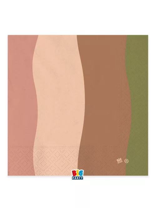 Bohém stílusú parti szalvéta vegyes színekben 20 db 33x33 cm-es