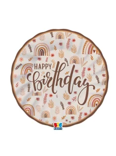 Happy Birthday bohém stílusú parti tányér 8 db 25 cm-es