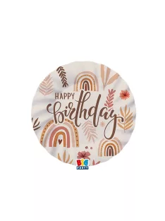 Happy Birthday bohém stílusú parti tányér 8 db 20 cm-es