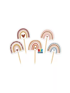   Bohém stílusú tortabeszúró és parti pálcika 25 db 4x7 cm-es