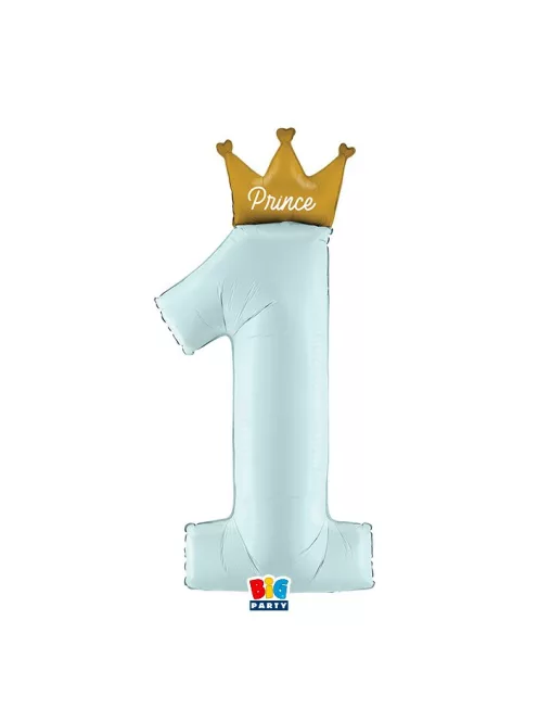 1-es számos fólia lufi 117 cm, Herceg