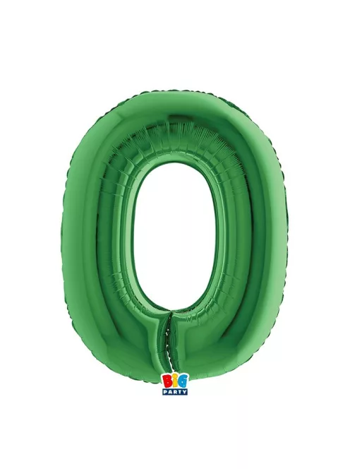 0-ás számos fólia lufi 102 cm, Zöld