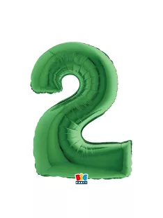 2-es számos fólia lufi 102 cm, Zöld
