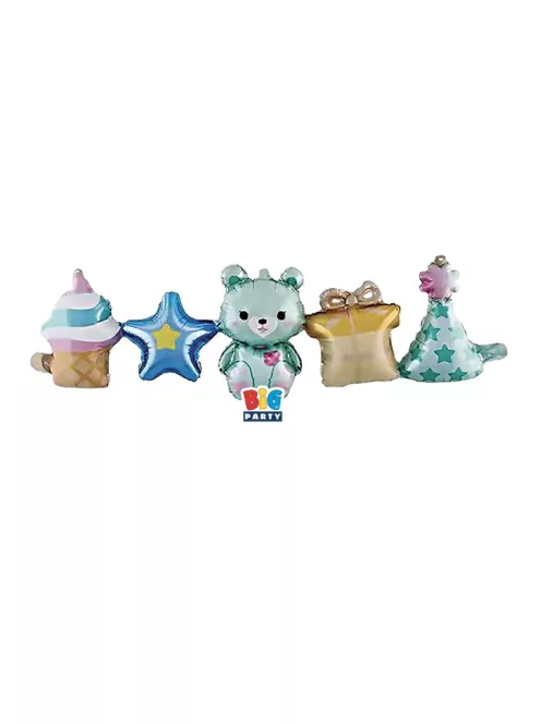 Forma fólia lufi girland 101x32 cm, Babakék macis