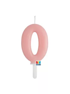 0-ás számos gyertya babarózsaszín 7 cm-es