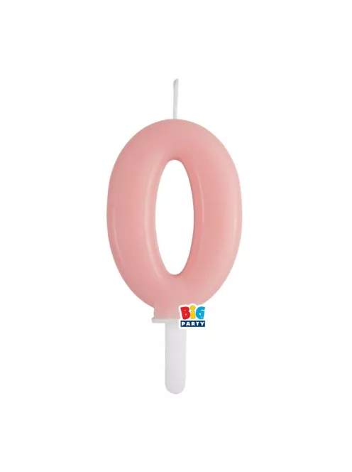 0-ás számos gyertya babarózsaszín 7 cm-es