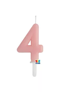 4-es számos gyertya babarózsaszín 7 cm-es