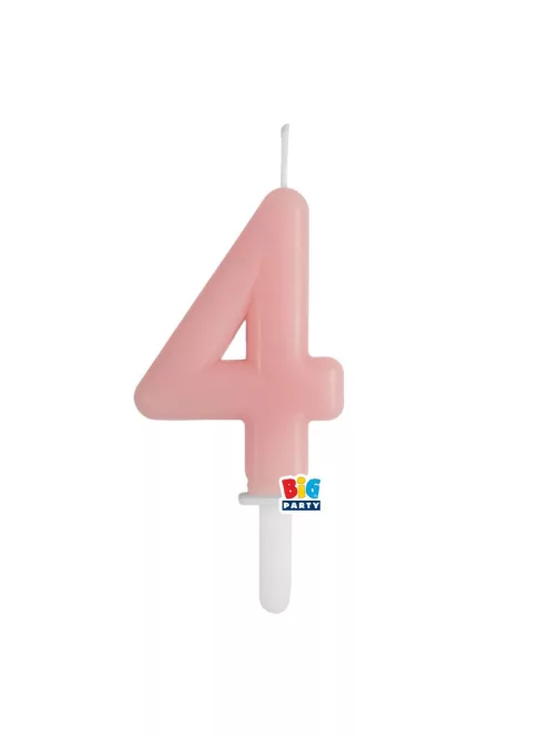 4-es számos gyertya babarózsaszín 7 cm-es