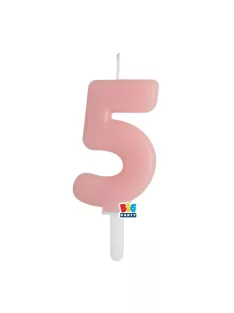 5-ös számos gyertya babarózsaszín 7 cm-es