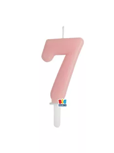 7-es számos gyertya babarózsaszín 7 cm-es